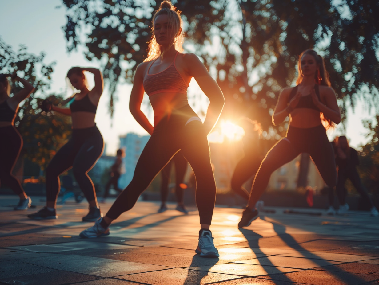 Активні люди різного віку займаються фітнесом